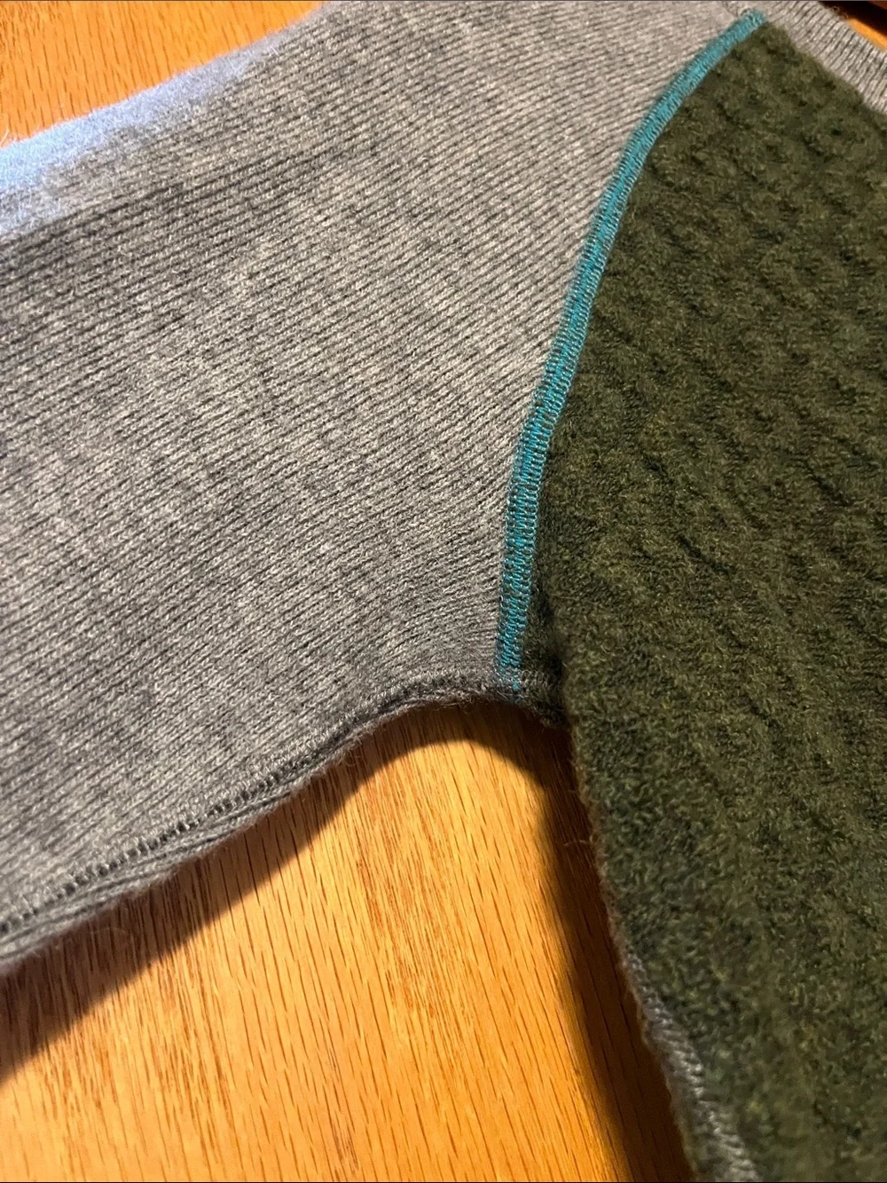 Prana Olive Green & Gray Women's Crewneck Sweater